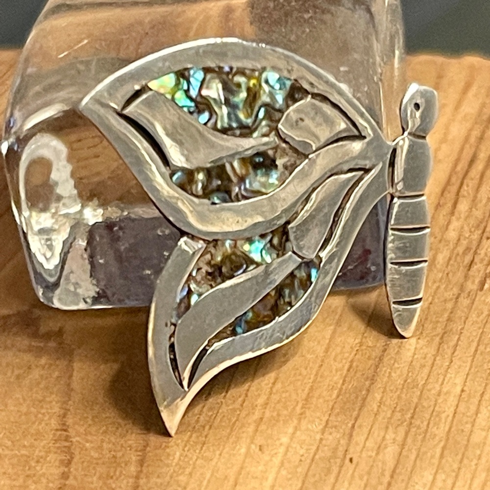 Butterfly Abalone Silver Pin/Brooch